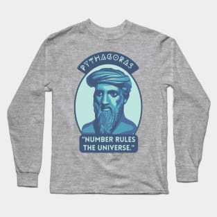 Pythagoras Portrait and Quote Long Sleeve T-Shirt